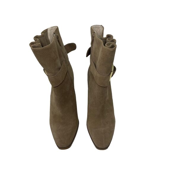 Cecilia New York Erika Block Heel Tan Suede Leather Booties Womens 8 - Picture 2 of 7